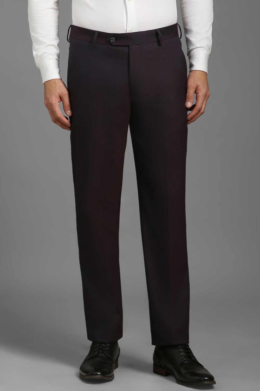 Men Brown Slim Fit Textured Flat Front Formal Trousers-Brown 1 24449-men-brown-slim-fit-textured-flat-front-formal-trousers-brown-1.jpg
