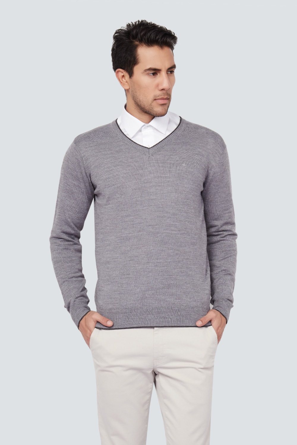 Men Grey Knit V Neck Full Sleeves Sweater-Grey 1 2461-men-grey-knit-v-neck-full-sleeves-sweater-grey-1.jpg