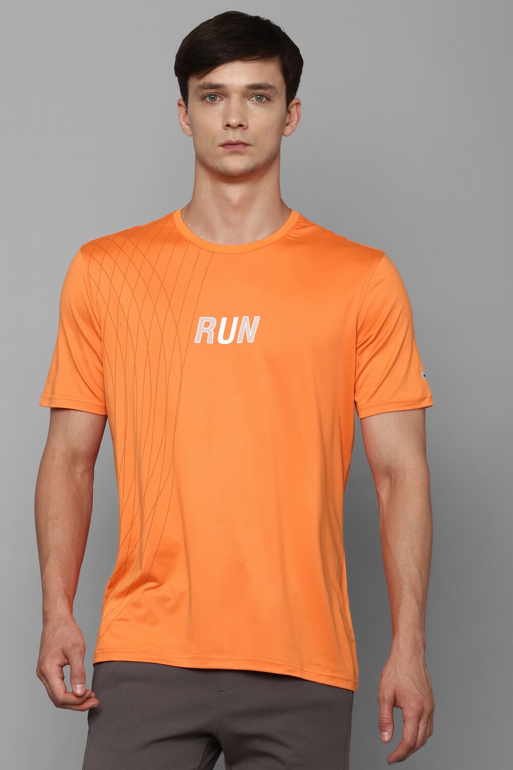Men Orange Graphic Print Crew Neck T-shirt-Orange