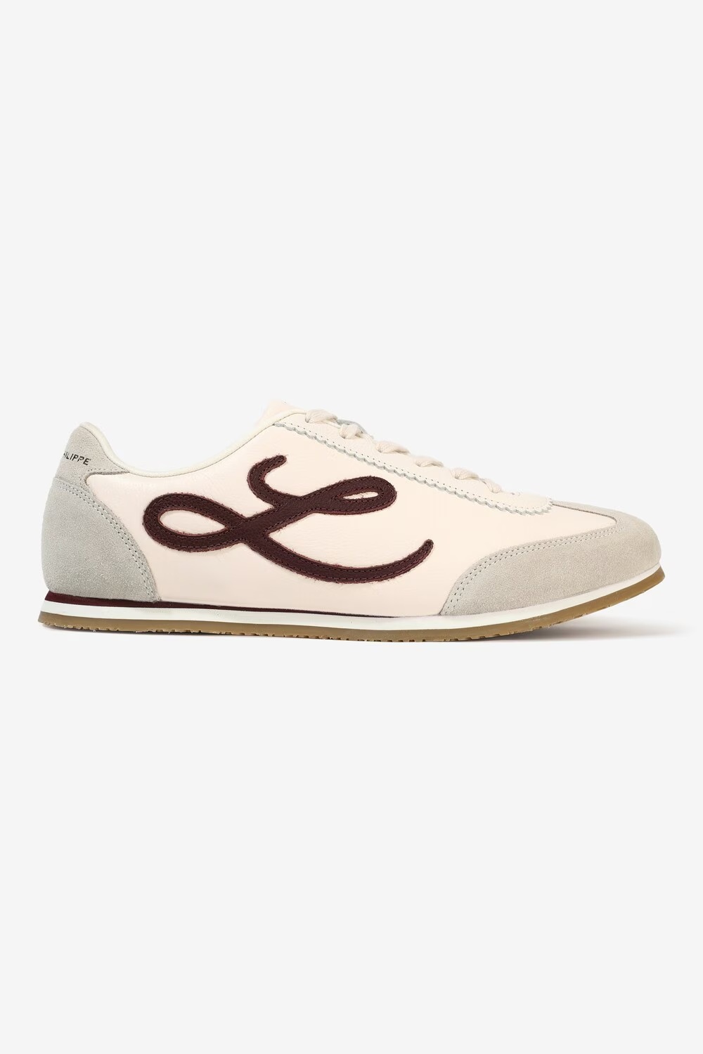 Men Cream Leather Sneakers with Signature Branding-Cream