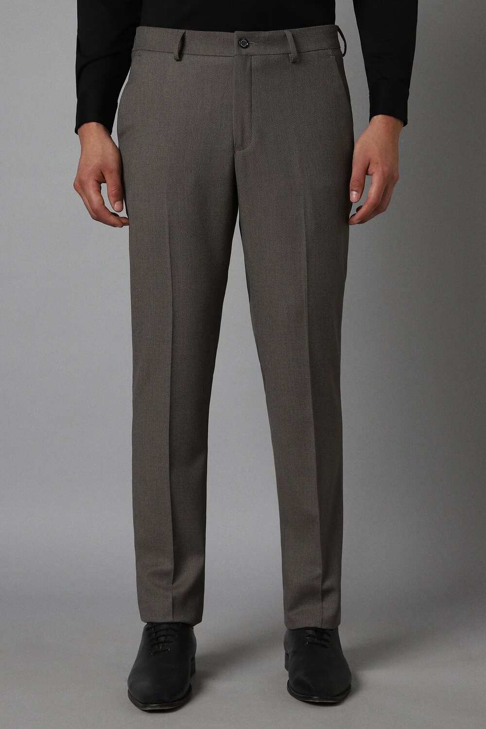 Men Grey Slim Fit Textured Flat Front Formal Trousers-Grey 1 25193-men-grey-slim-fit-textured-flat-front-formal-trousers-grey-1.jpg