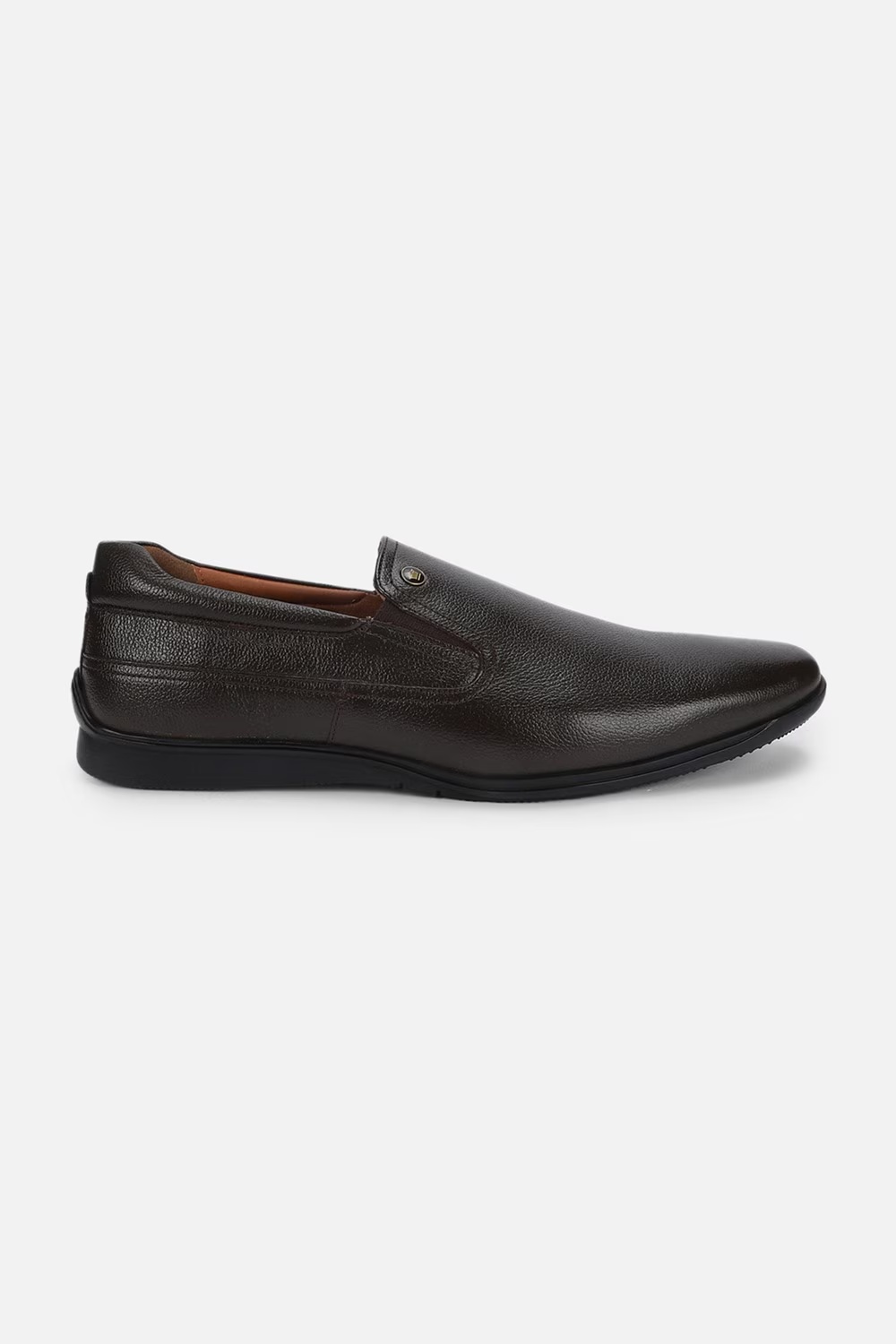 Men Classic Leather Black Monk Strap Slip On Shoes-Black