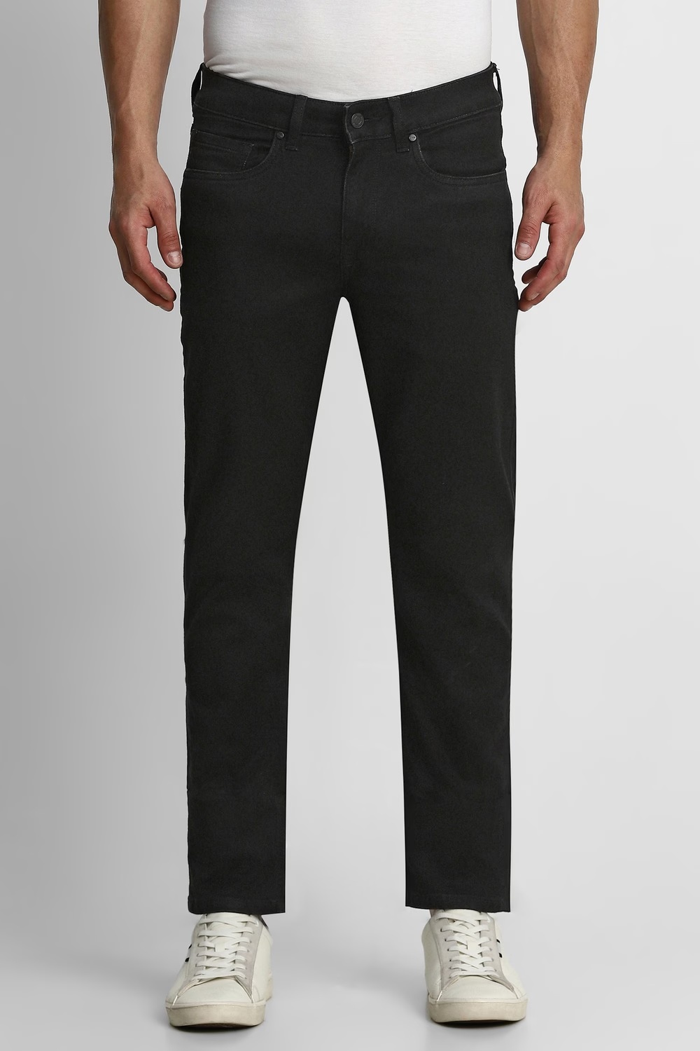 Men Black Dark Slim Fit Jeans-Black