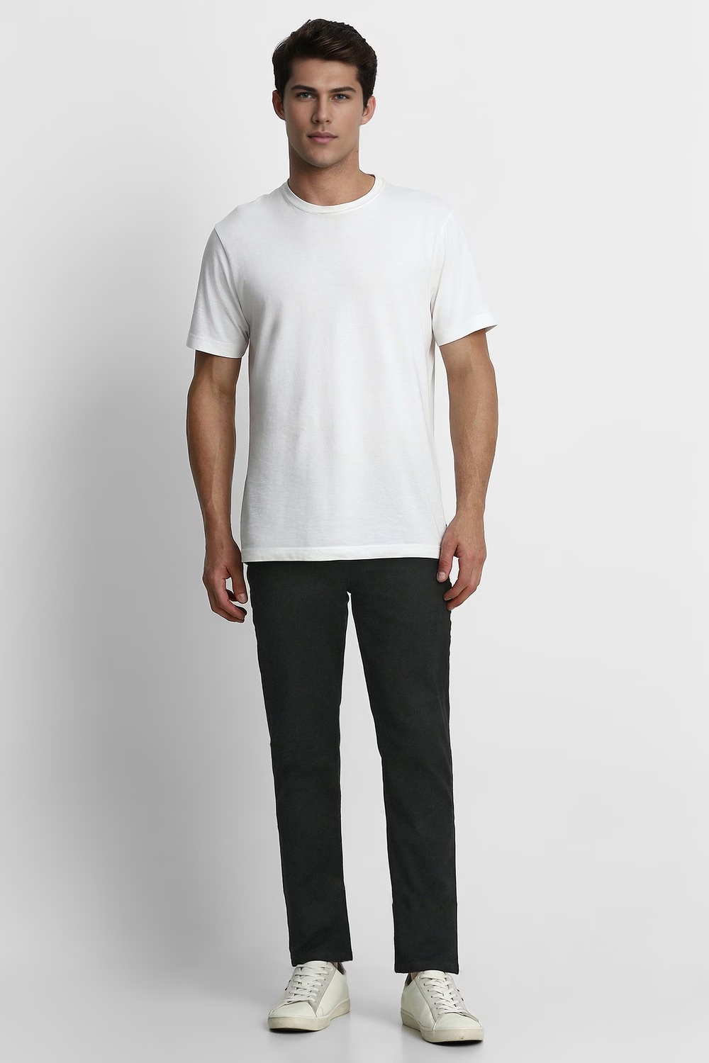 Men Black Dark Slim Fit Jeans-Black