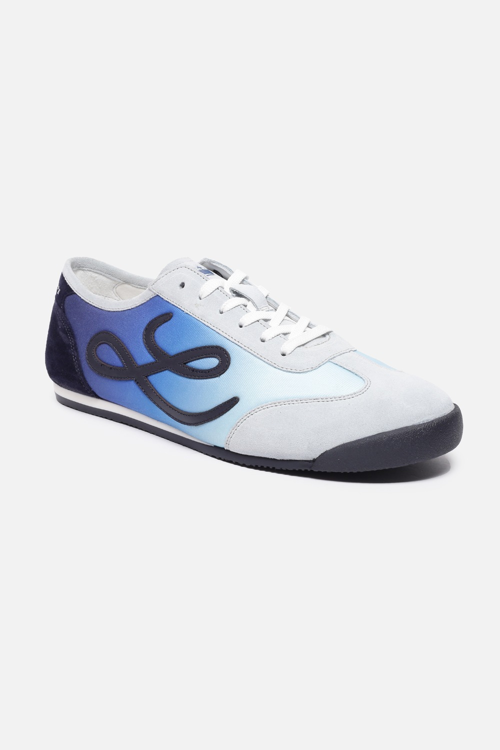 Men Gradient Blue Sneakers with Signature Branding-Blue