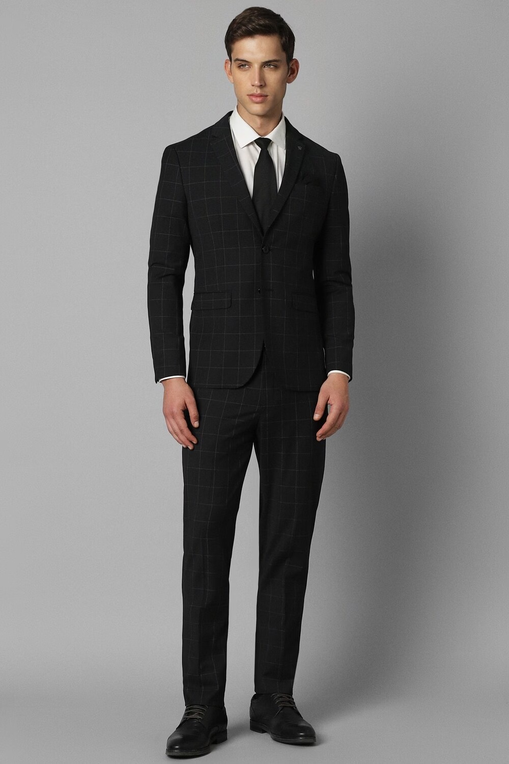 Men Black Slim Fit Check Formal Two Piece Suit-Black 1 26250-men-black-slim-fit-check-formal-two-piece-suit-black-1.jpg