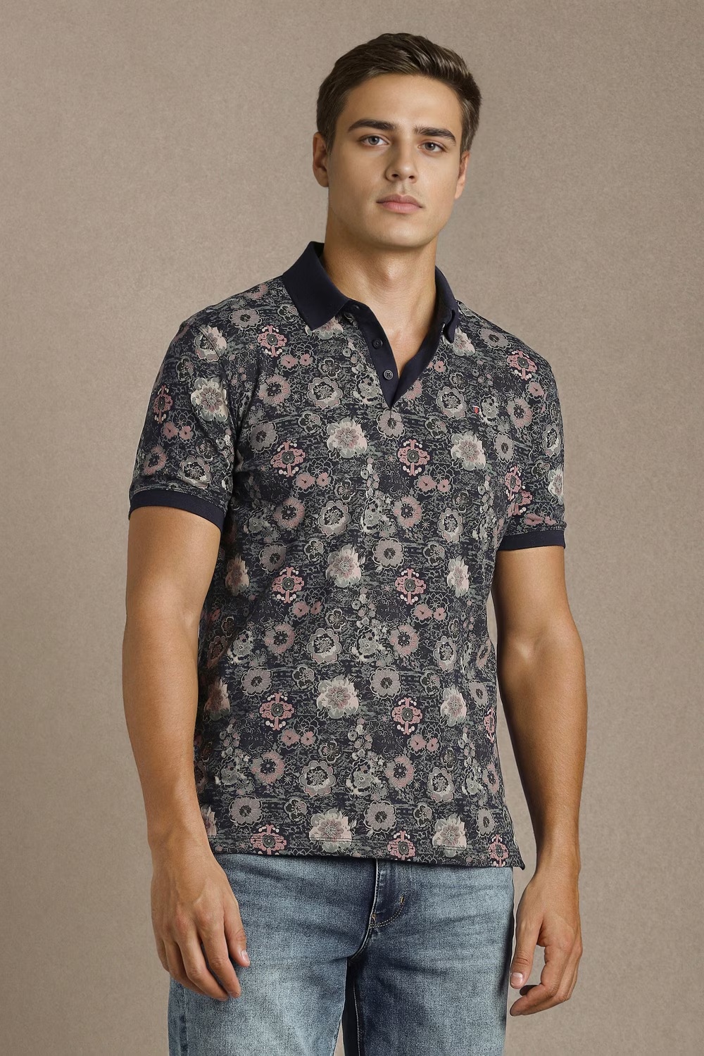 Men Navy Print Polo Neck T-shirt-Navy 1 26930-men-navy-print-polo-neck-t-shirt-navy-1.jpg