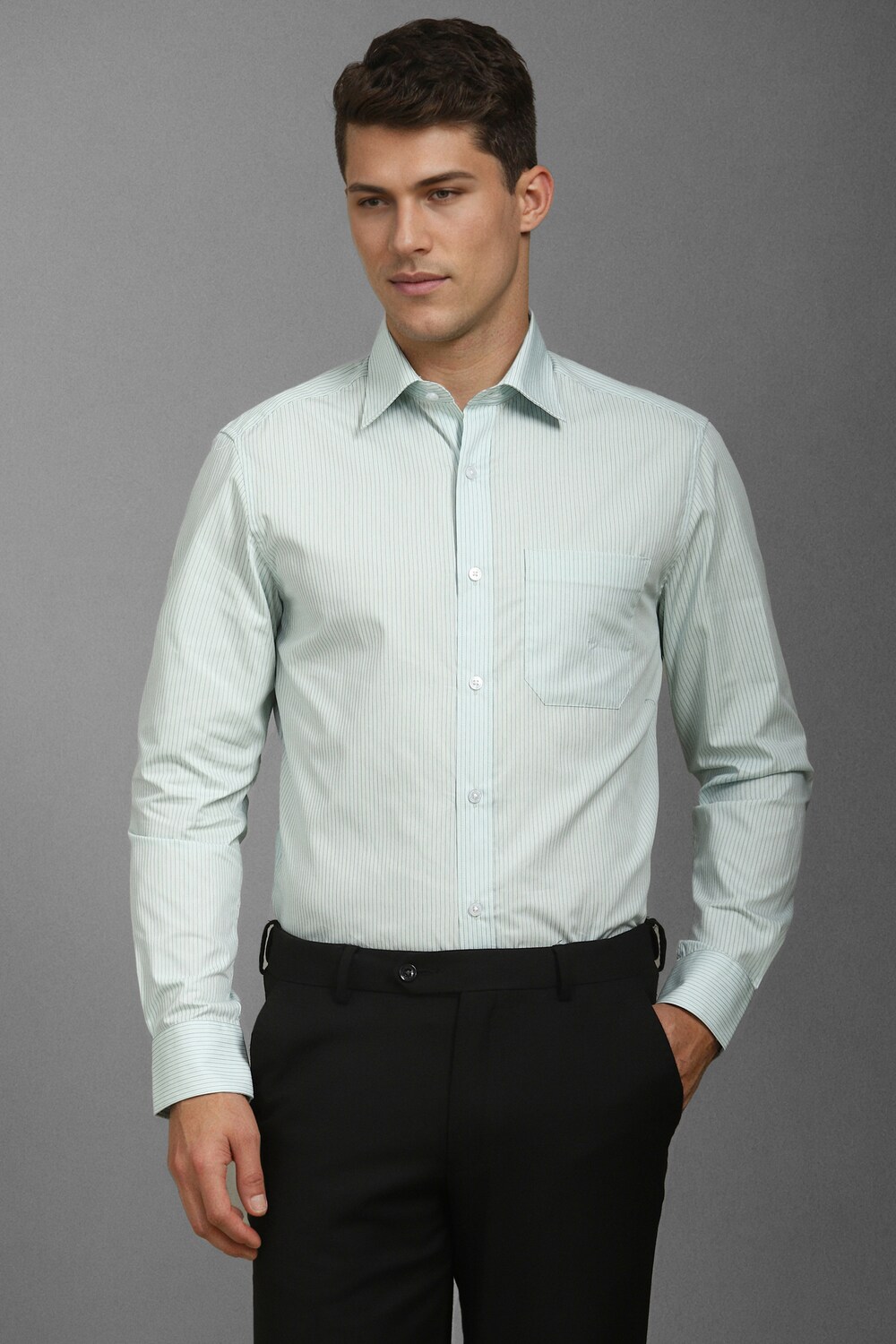 Men Green Classic Fit Stripe Full Sleeves Formal Shirt-Green 1 26947-men-green-classic-fit-stripe-full-sleeves-formal-shirt-green-1.jpg
