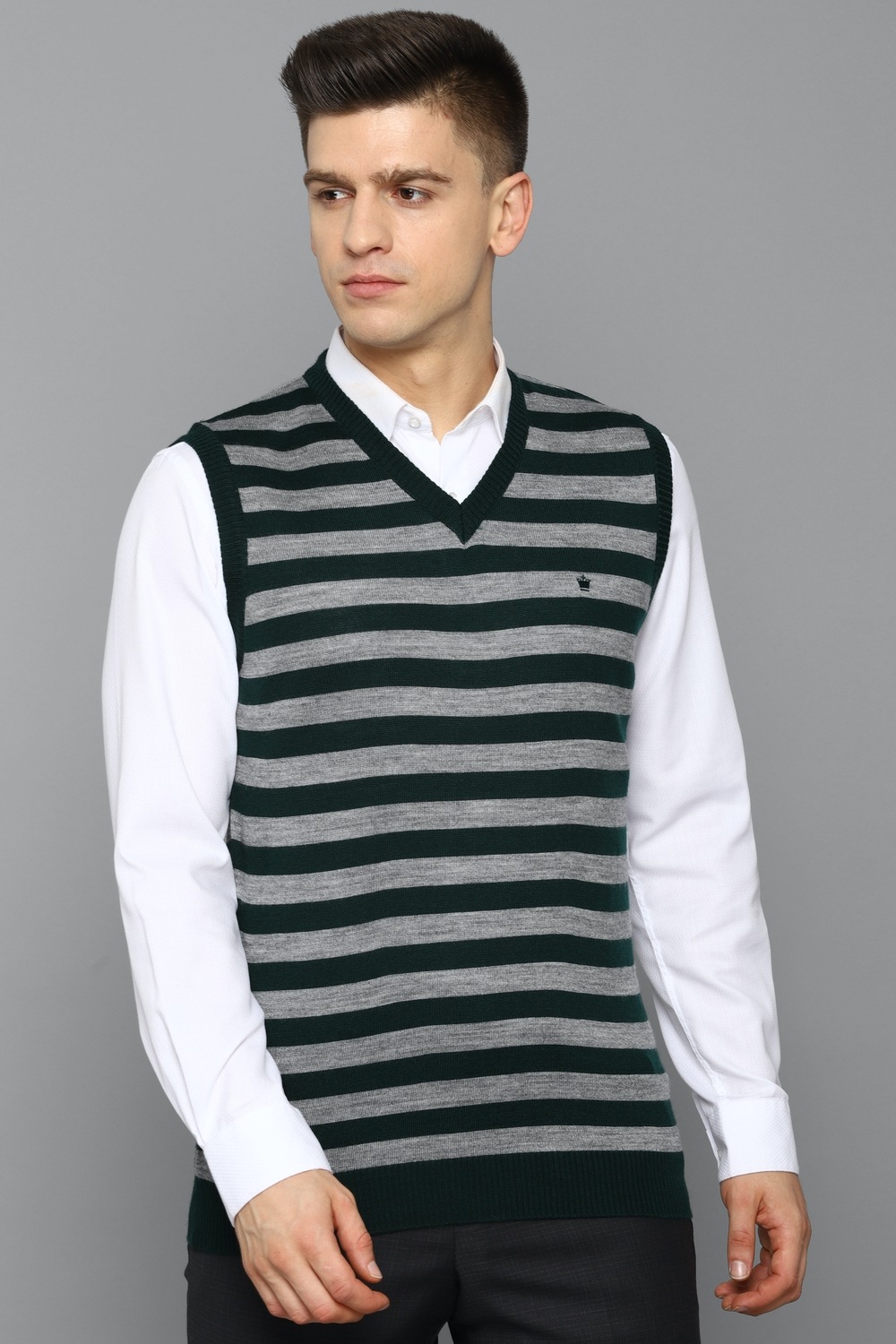 Men Multi Stripe V Neck Sleeveless Sweater-Multi 1 27223-men-multi-stripe-v-neck-sleeveless-sweater-multi-1.jpg