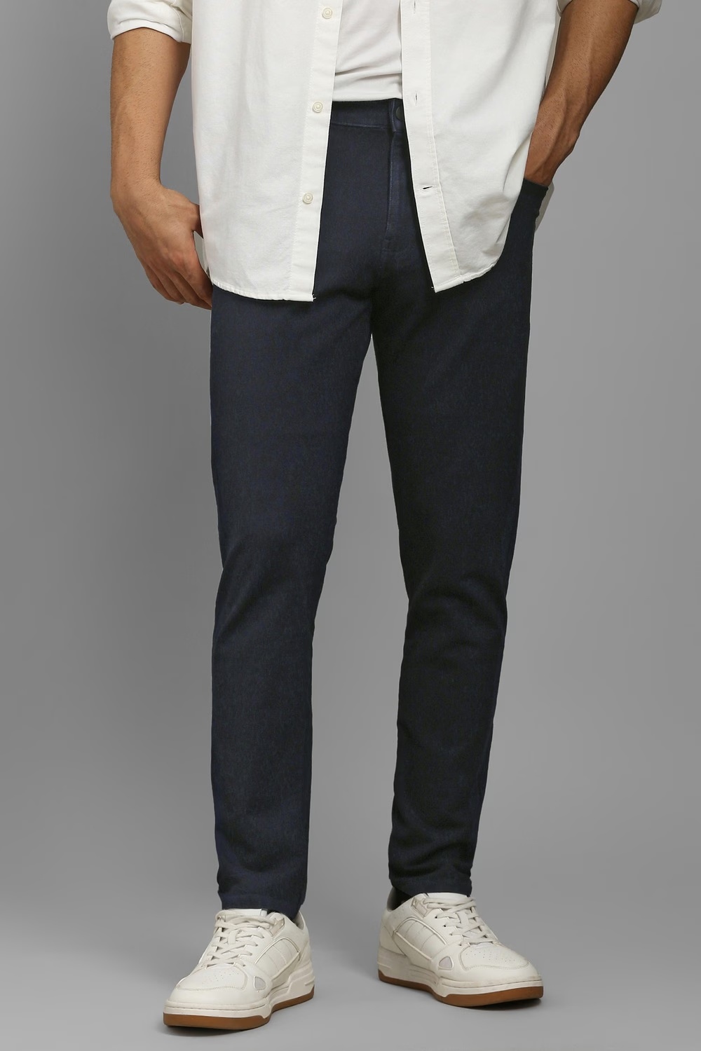 Men Navy Dark Slim Fit Jeans-Navy