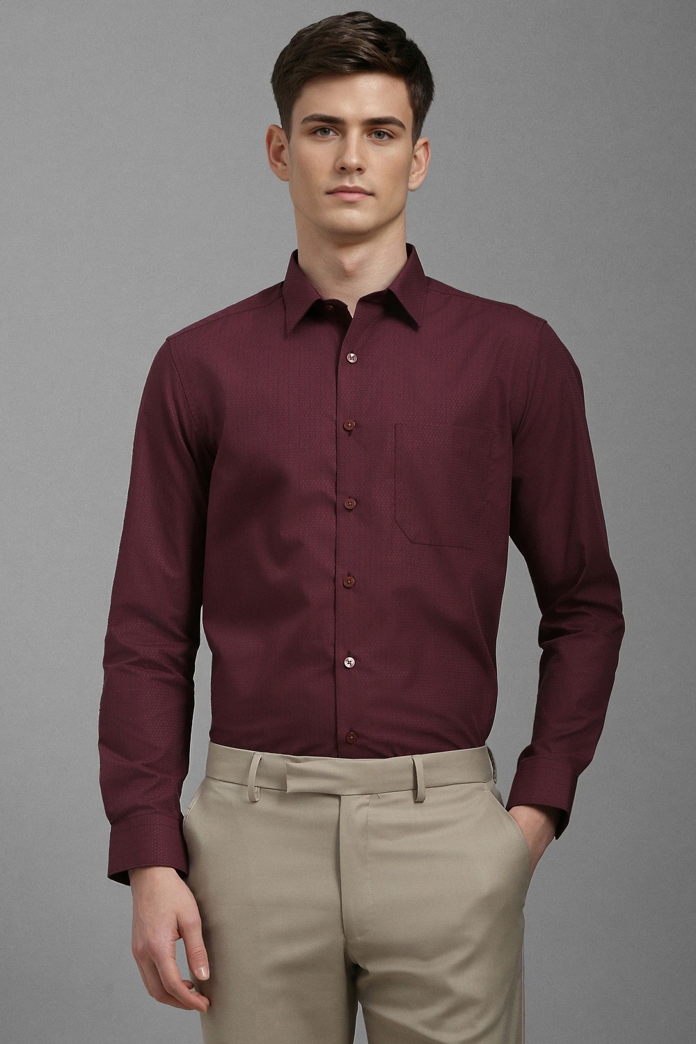 Men Maroon Slim Fit Textured Full Sleeves Formal Shirt-Maroon 1 27983-men-maroon-slim-fit-textured-full-sleeves-formal-shirt-maroon-1.jpg