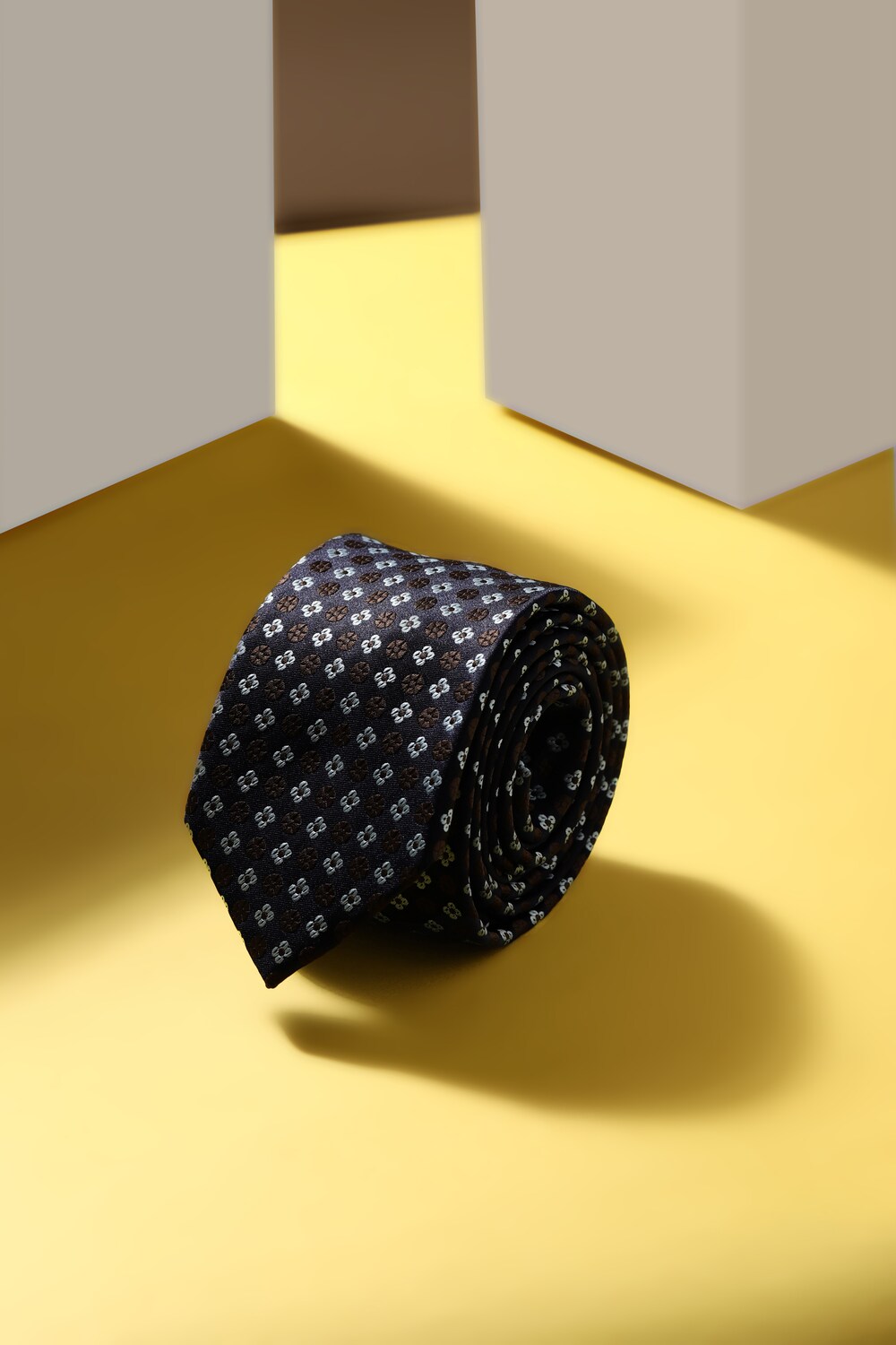 Men Navy Embroidered Tie-Navy