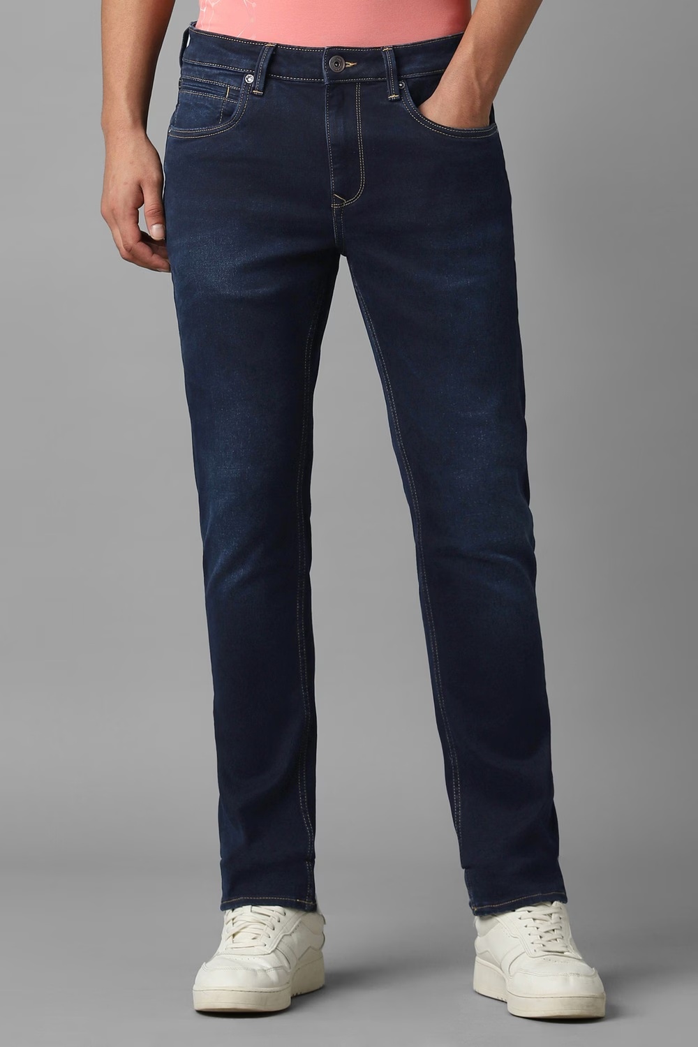 Men Navy Dark Super Slim Fit Jeans-Navy