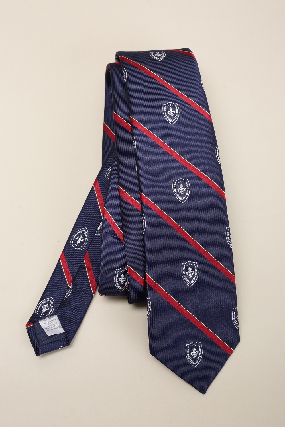 Men Navy Embroidered Tie-Navy