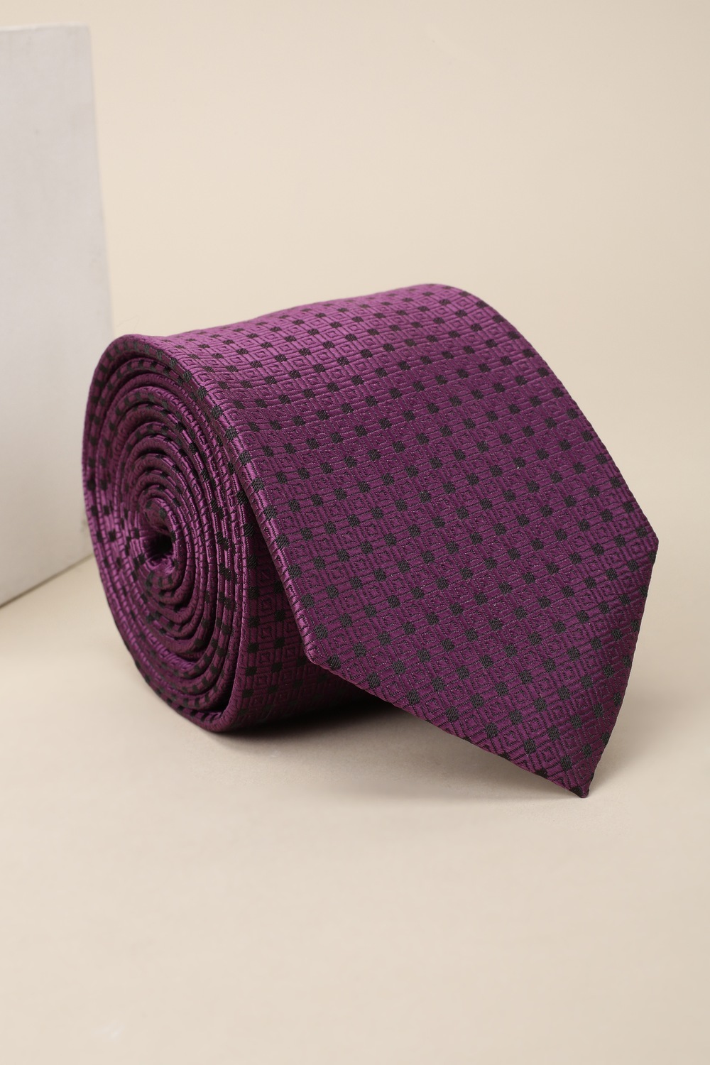 Men Purple Embroidered Tie-Purple