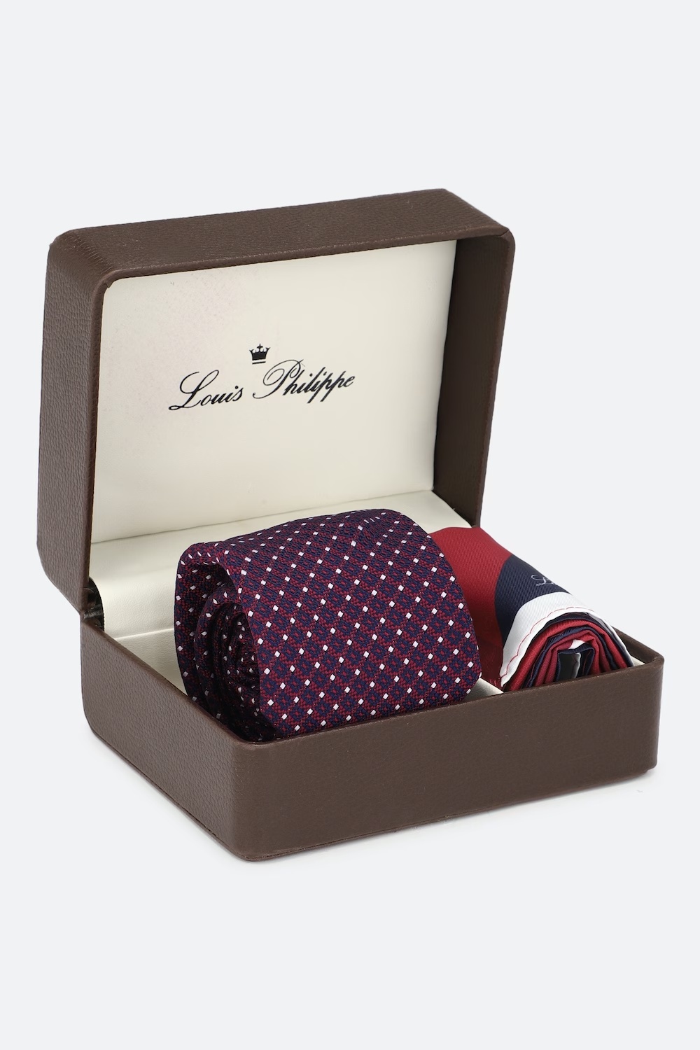 Men Purple Print Tie and Pocket Square-Purple
