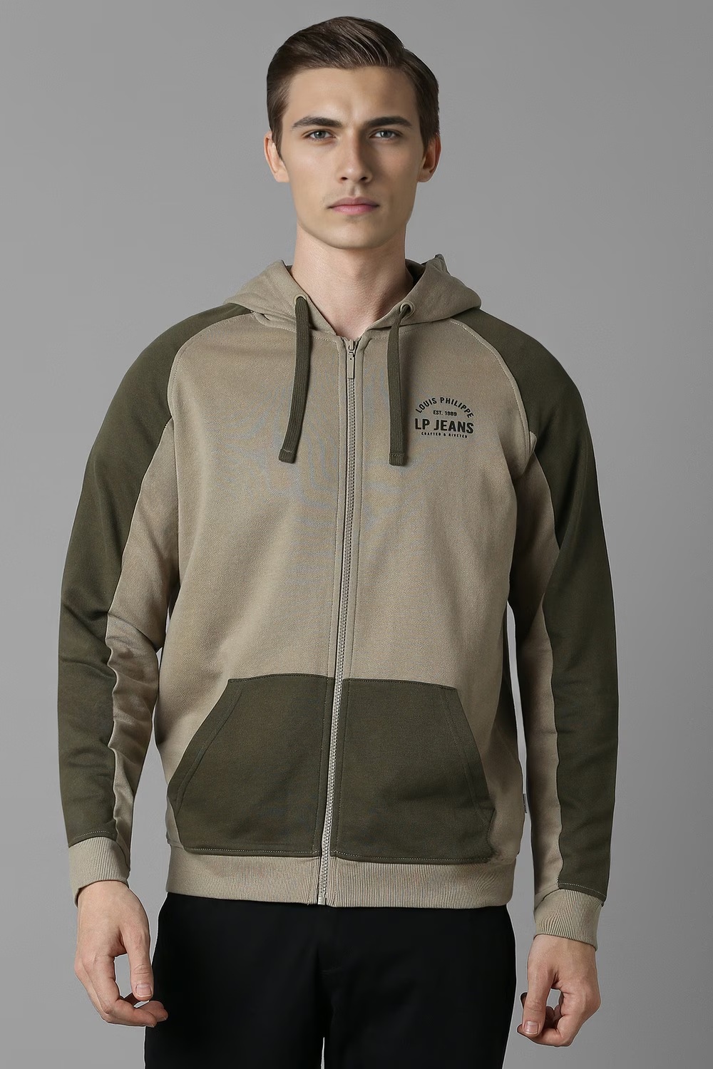 Men Casual Brown Print Sweatshirt-Brown