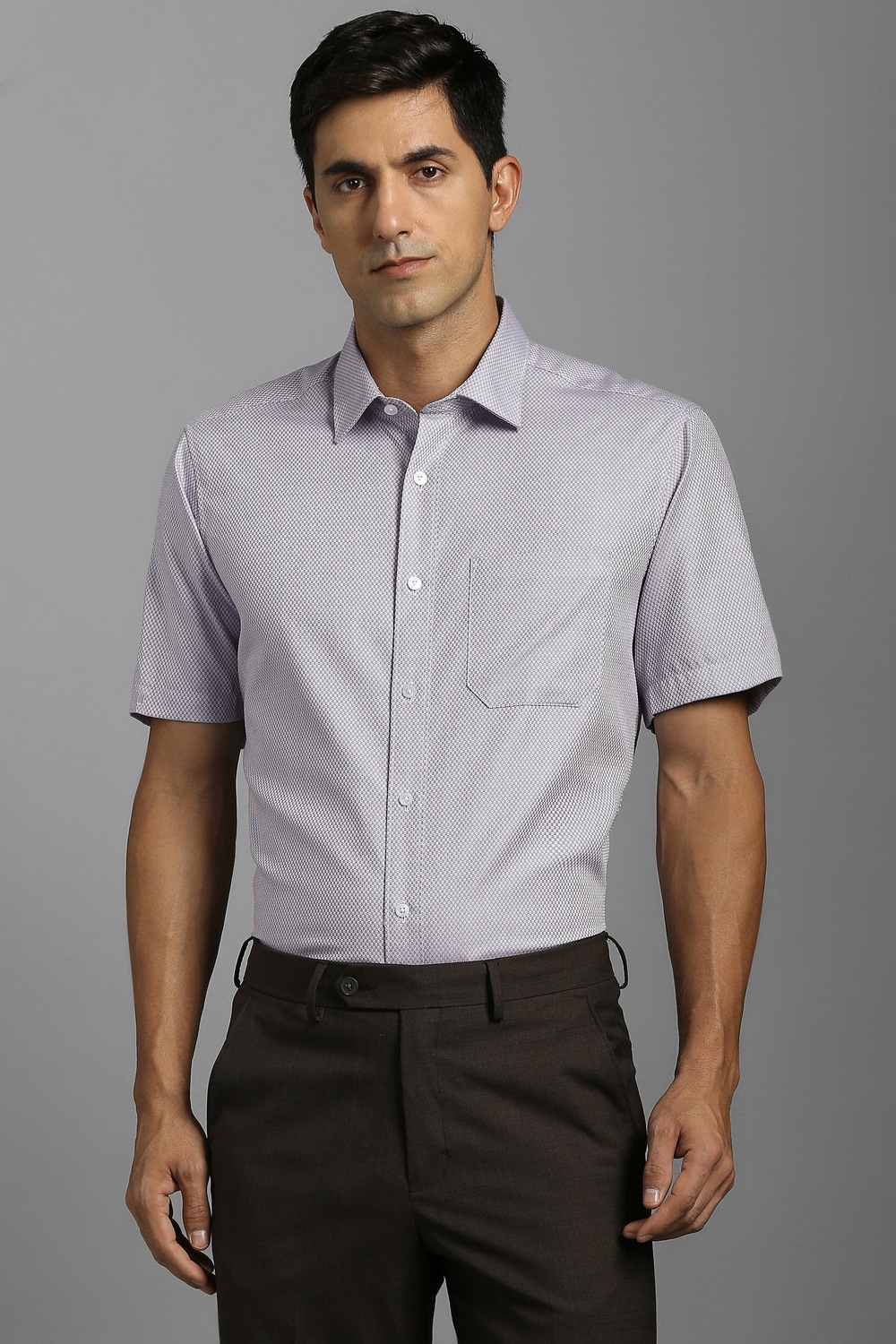 Men Grey Print Half Sleeves Formal Shirt-Grey 1 2872-men-grey-print-half-sleeves-formal-shirt-grey-1.jpg