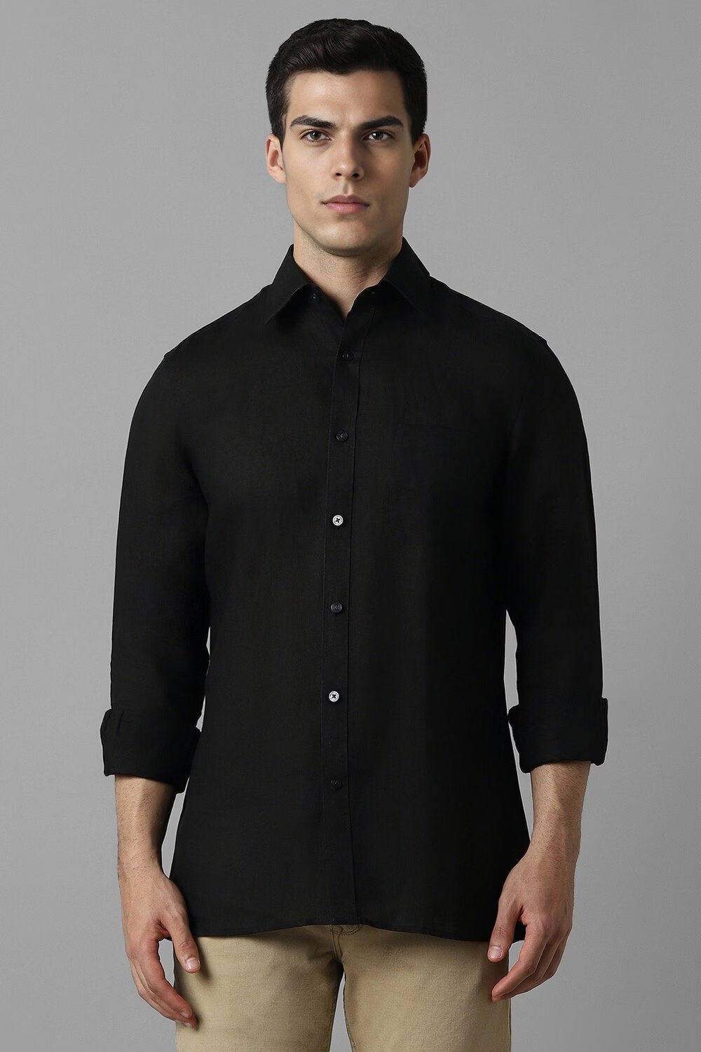 Men Black Classic Fit Textured Full Sleeves Formal Shirt-Black 1 29251-men-black-classic-fit-textured-full-sleeves-formal-shirt-black-1.jpg