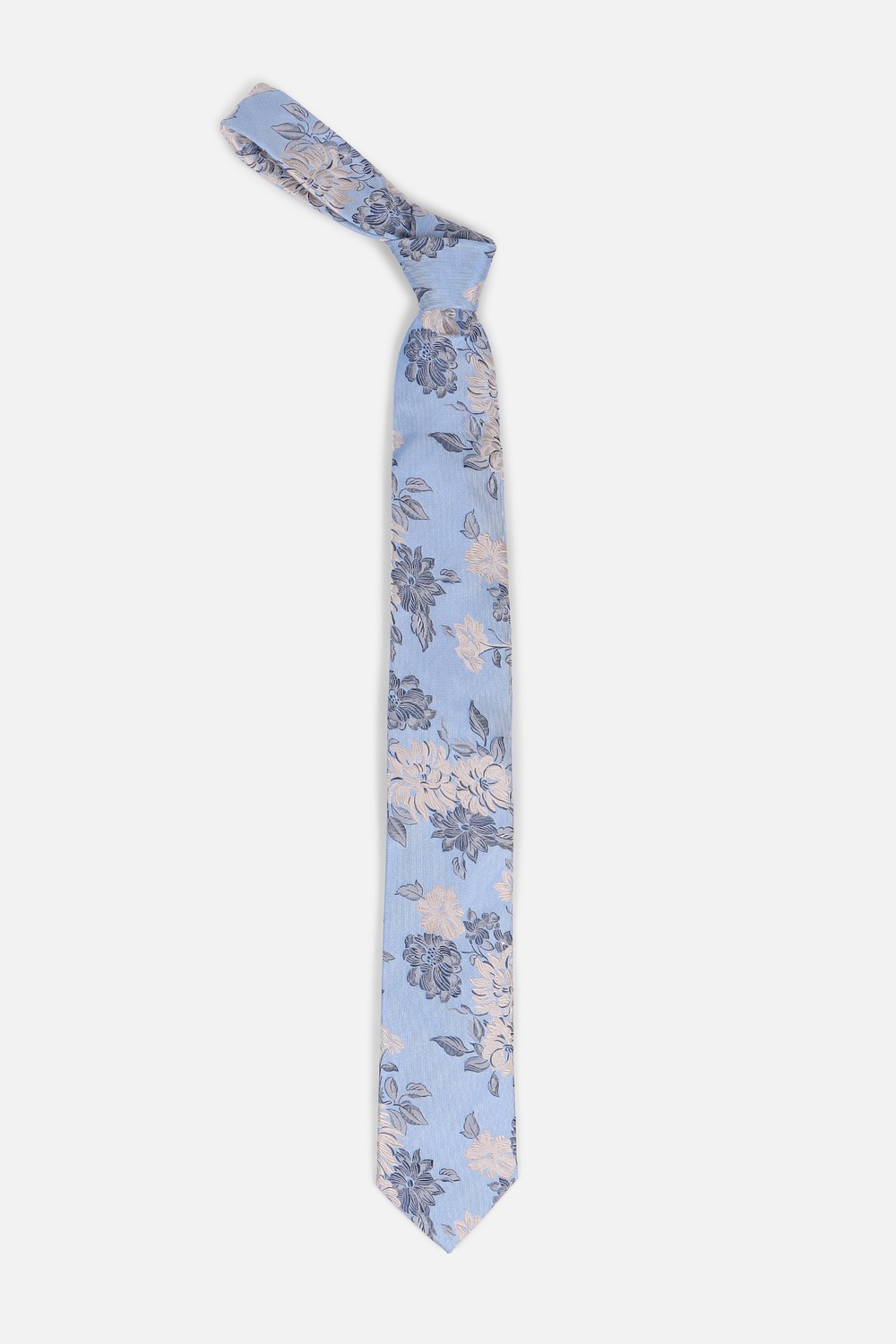 Men Light Blue Embroidered Tie-Light Blue