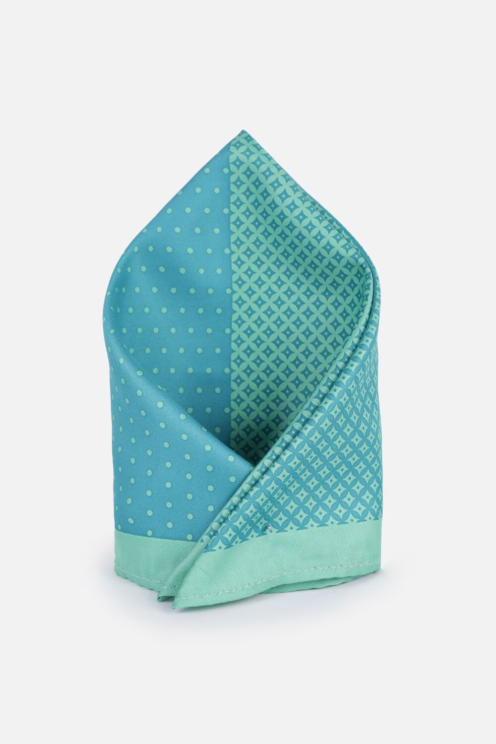 Men Blue Print Casual Pocket Square-Blue