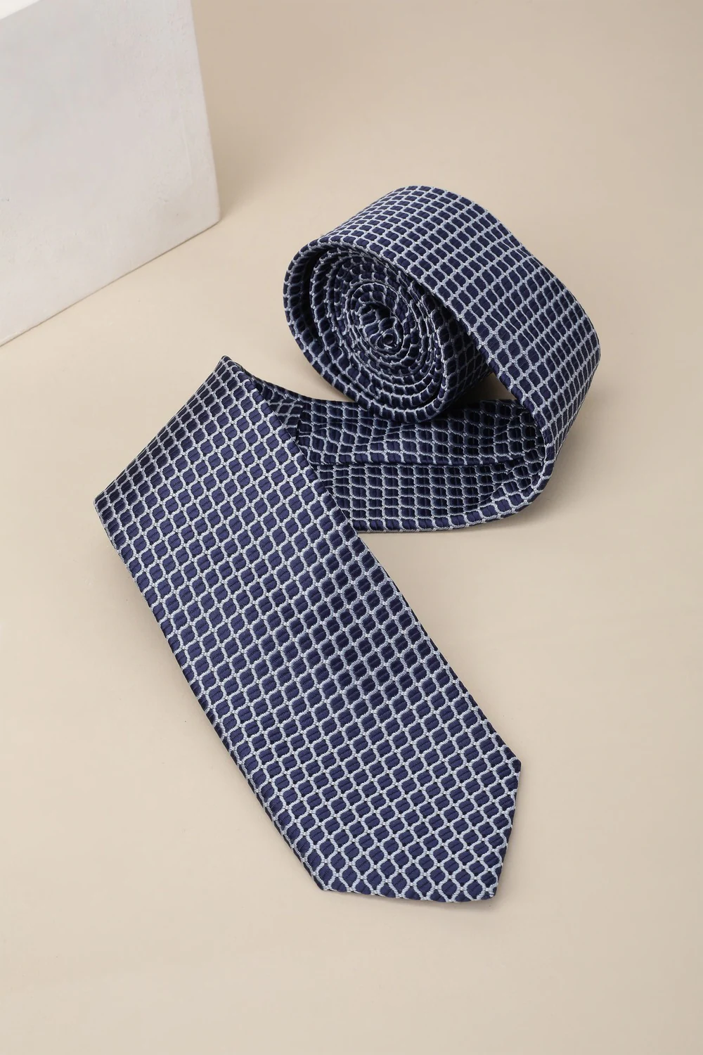 Men Blue Embroidered Tie-Blue