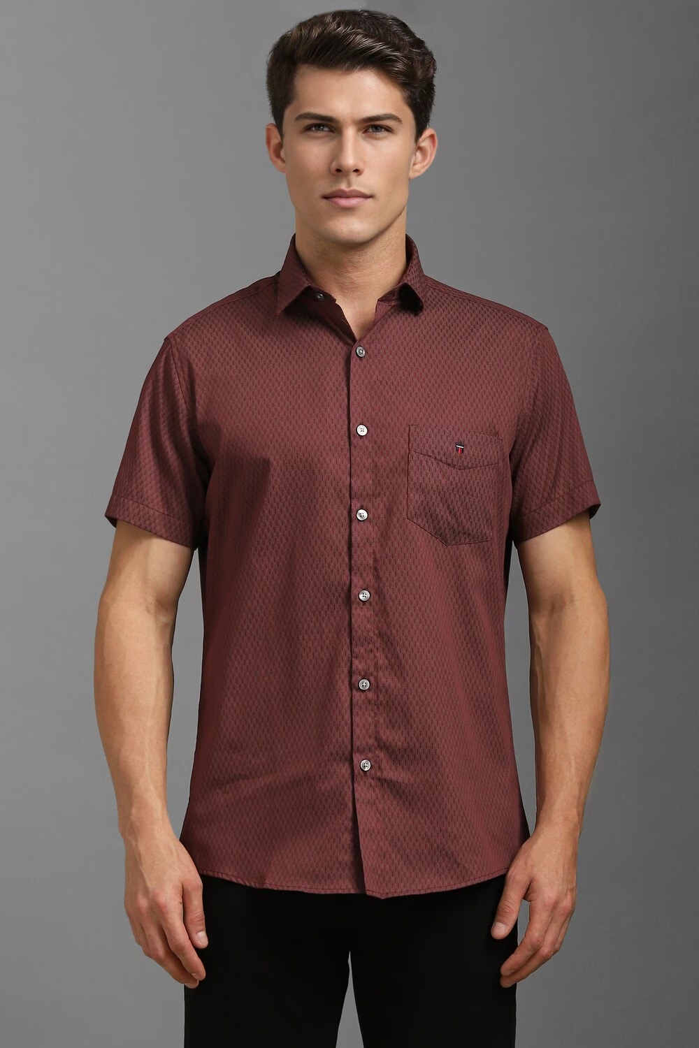 Men Maroon Slim Fit Print Half Sleeves Casual Shirt-Maroon 1 30149-men-maroon-slim-fit-print-half-sleeves-casual-shirt-maroon-1.jpg