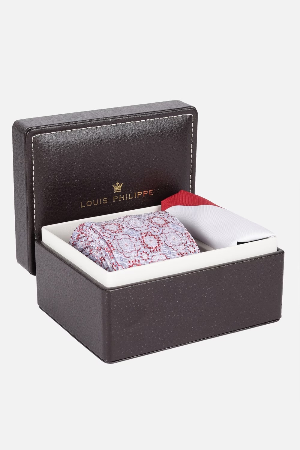 Men Light Blue Embroidered Tie and Pocket Square-Light Blue
