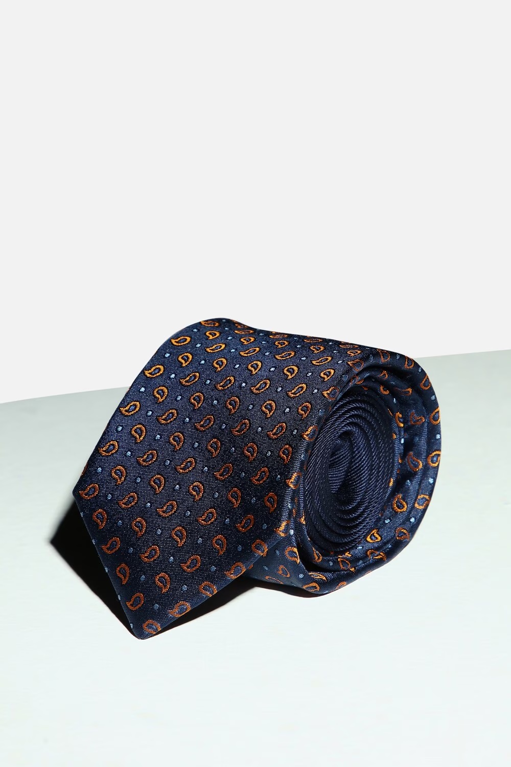Men Navy Embroidered Tie-Navy