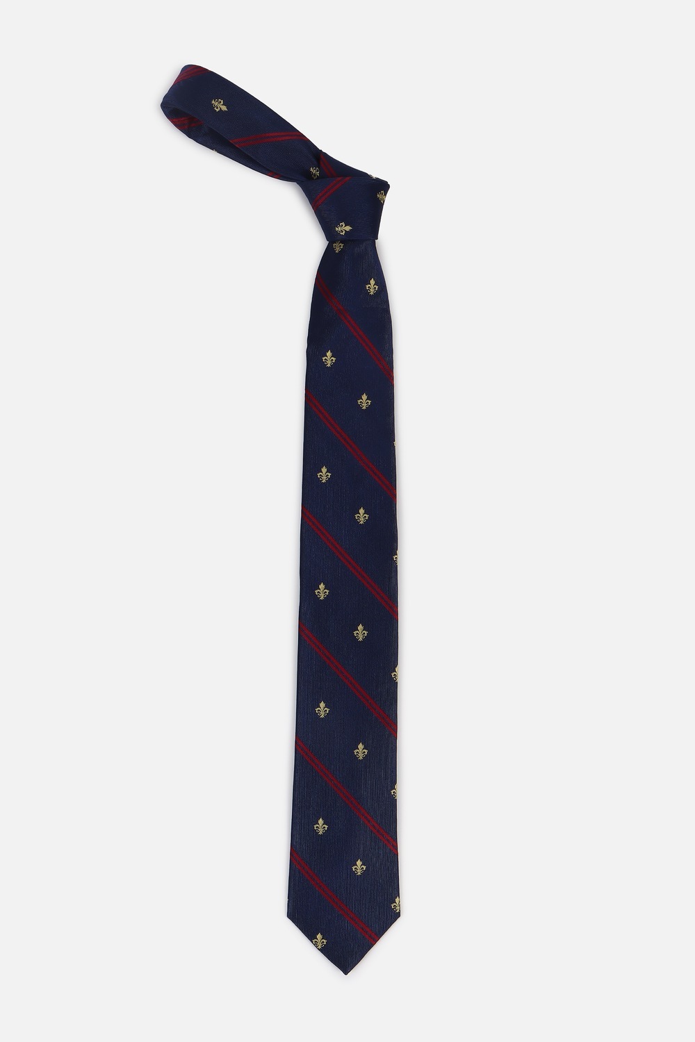 Men Navy Embroidered Tie-Navy