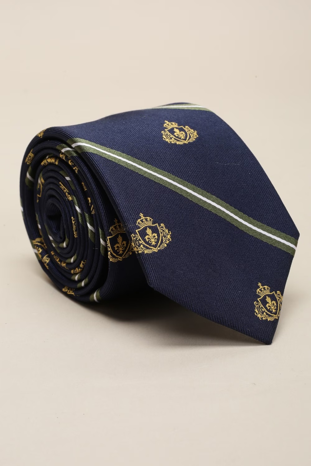 Men Navy Embroidered Tie-Navy