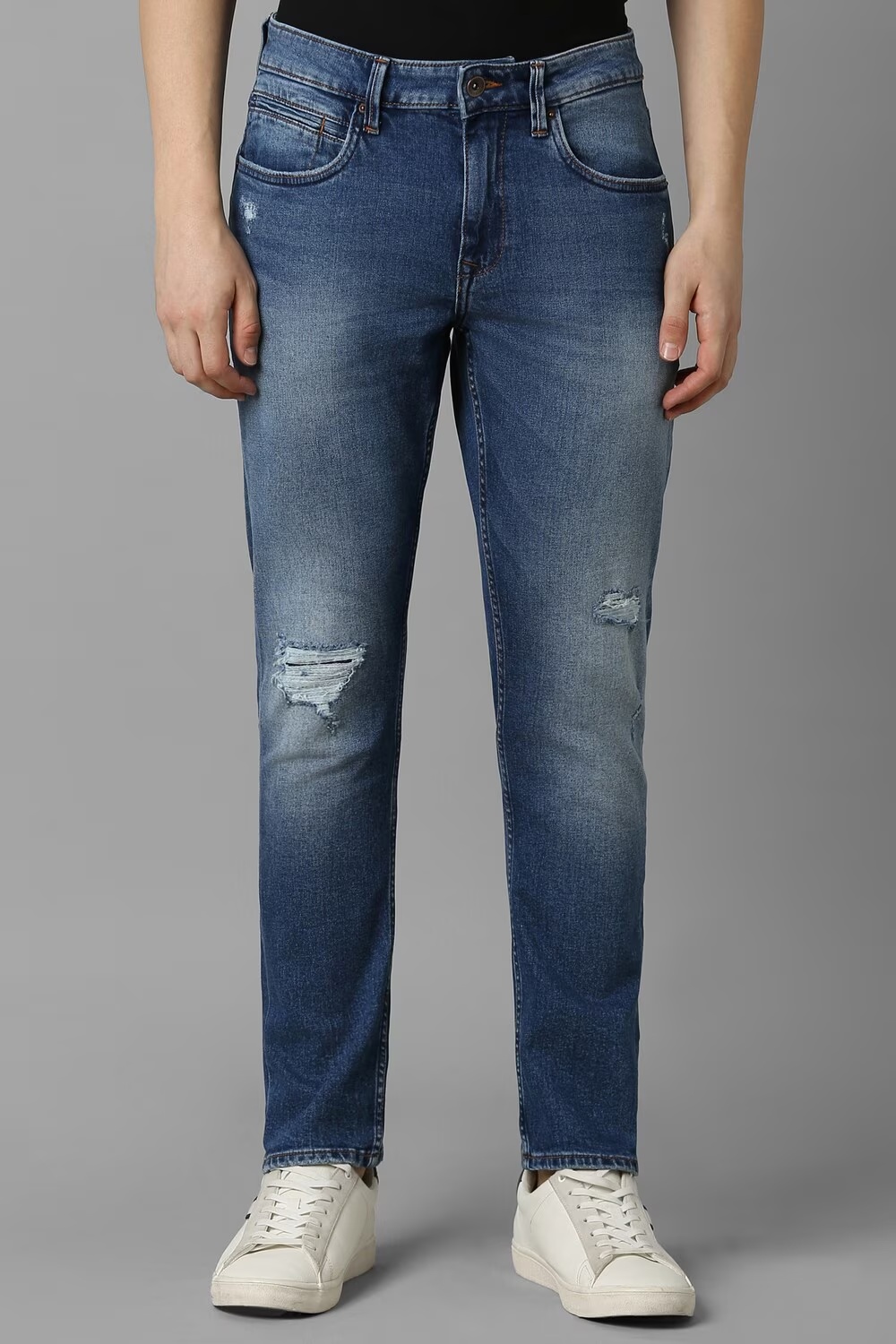 Men Blue Mid Smart Fit Jeans-Blue