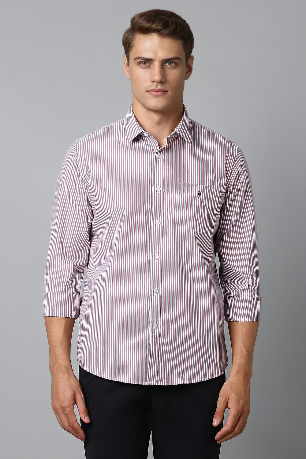 Men Multi Slim Fit Stripe Full Sleeves Casual Shirt-Multi