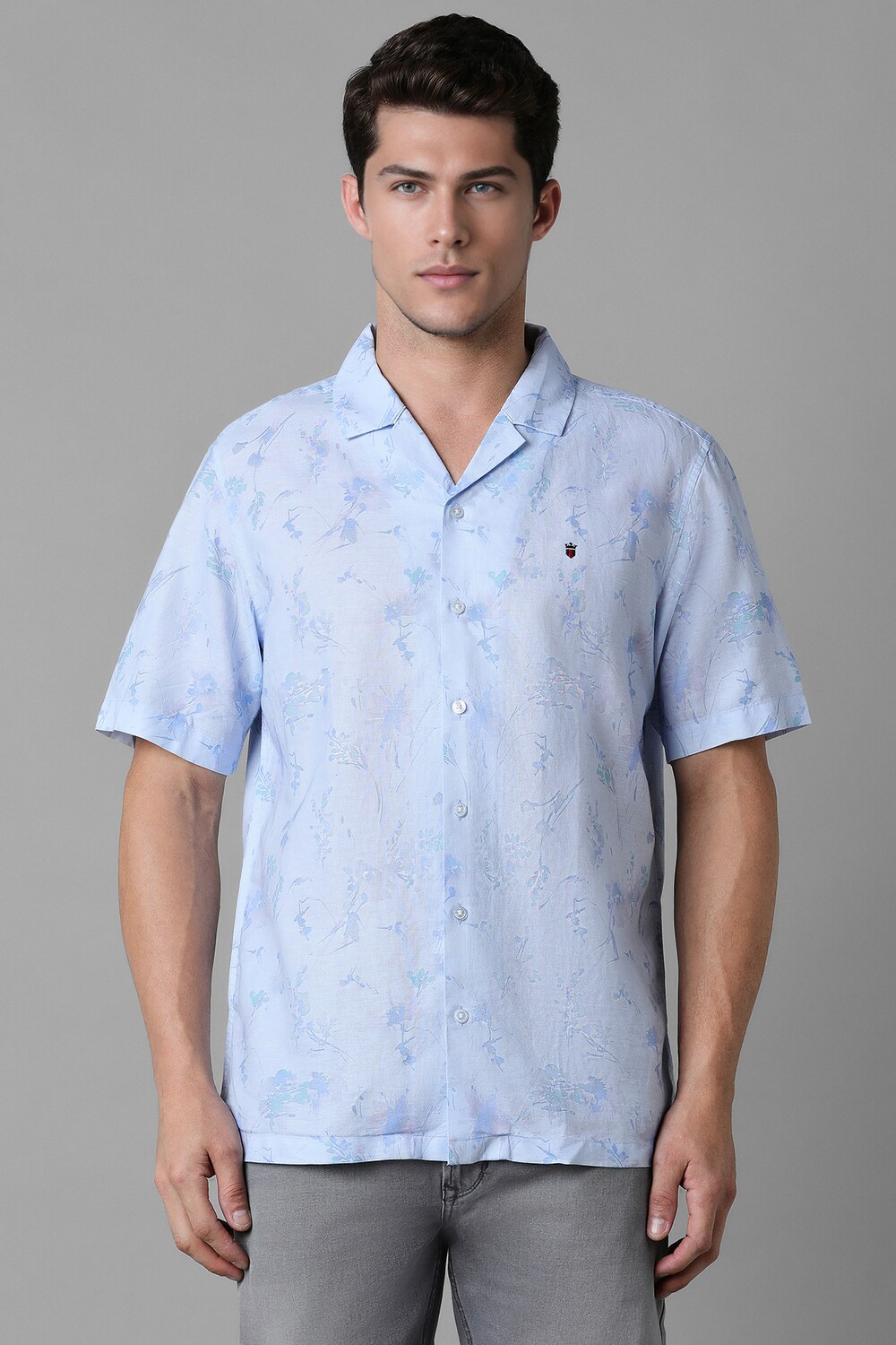 Men Blue Slim Fit Print Half Sleeves Casual Shirt-Blue 1 31810-men-blue-slim-fit-print-half-sleeves-casual-shirt-blue-1.jpg