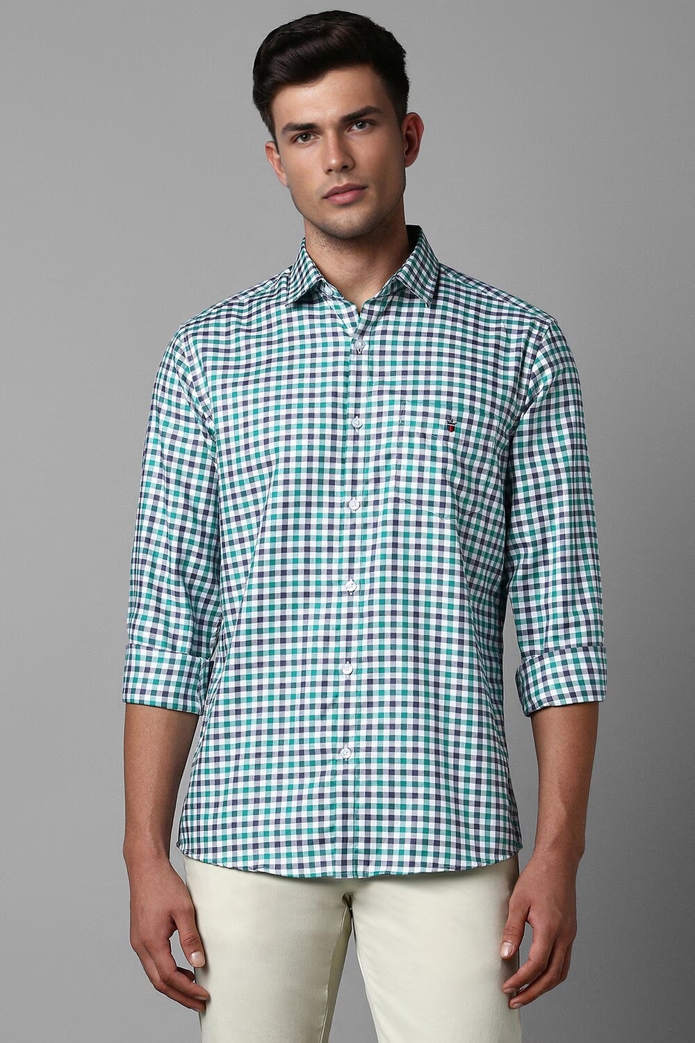Men Multi Slim Fit Check Full Sleeves Casual Shirt-Multi