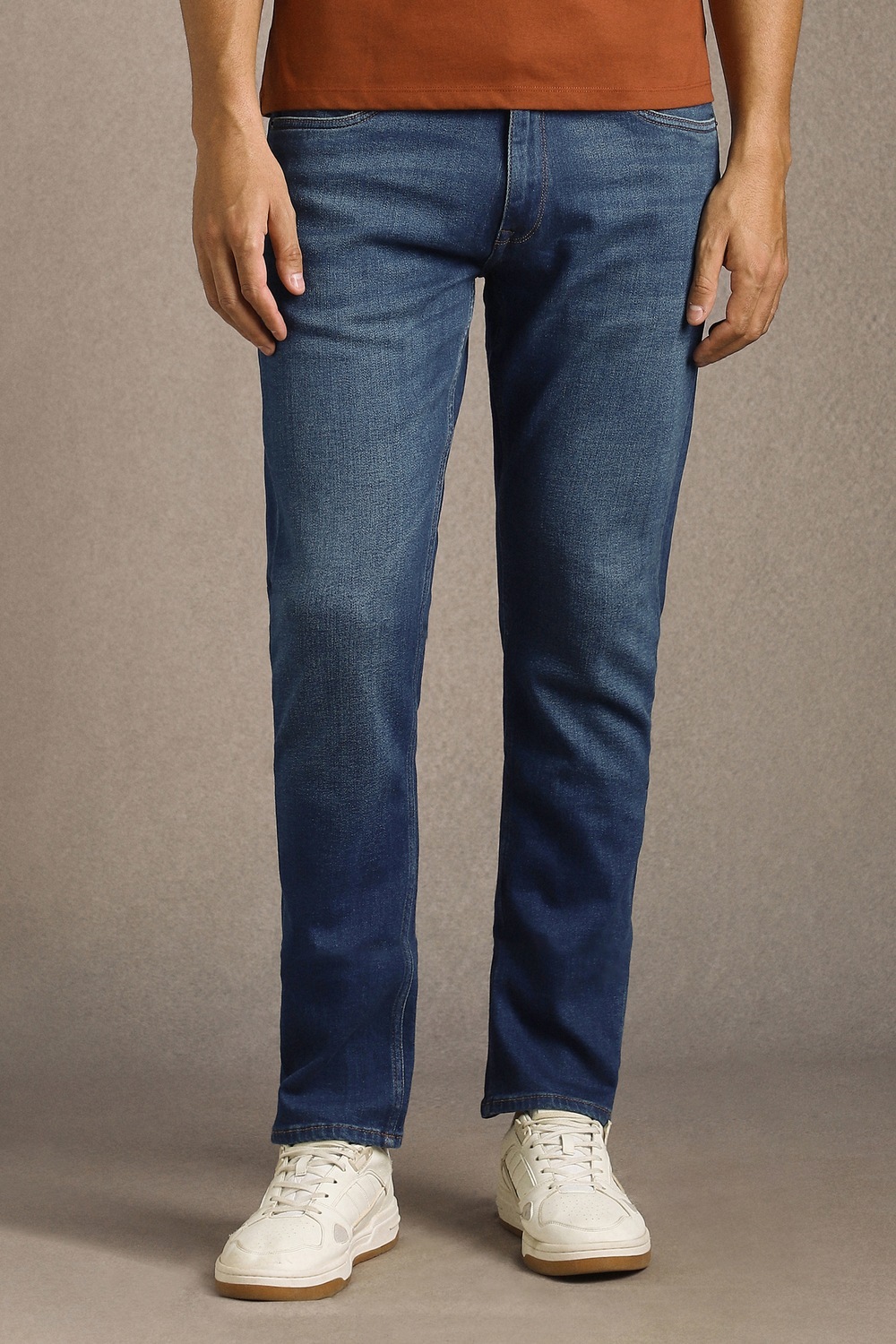 Men Blue Mid Slim Fit Jeans-Blue