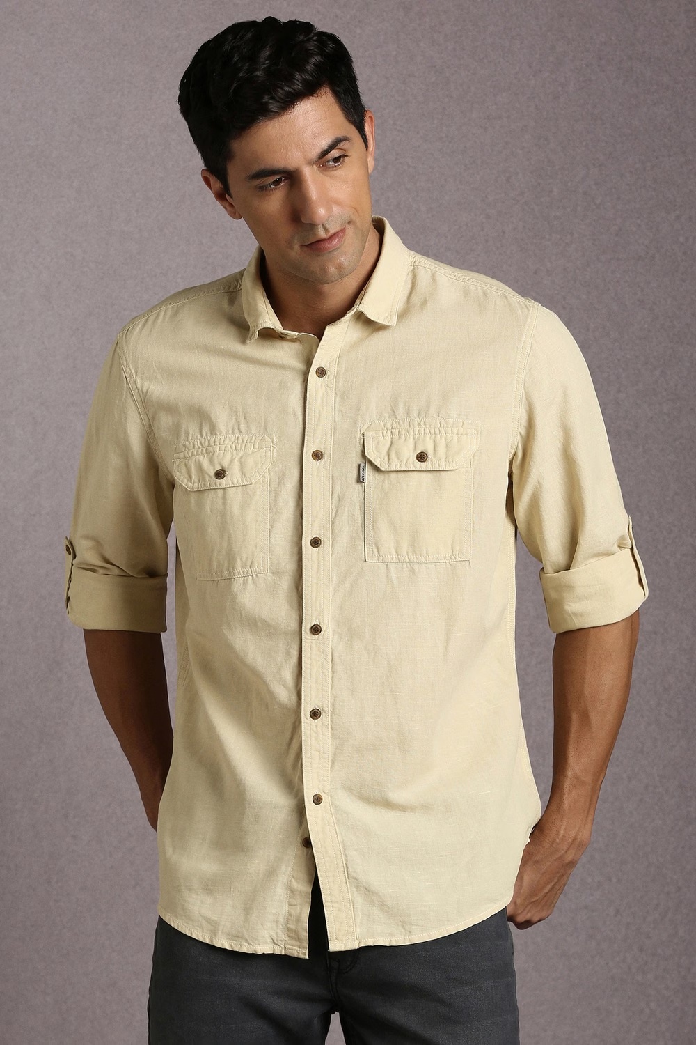 Men Beige Solid Full Sleeves Casual Shirt-Beige 1 32180-men-beige-solid-full-sleeves-casual-shirt-beige-1.jpg