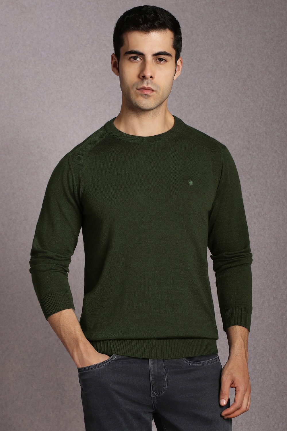 Men Olive Textured Crew Neck Full Sleeves Sweater-Olive 1 32205-men-olive-textured-crew-neck-full-sleeves-sweater-olive-1.jpg