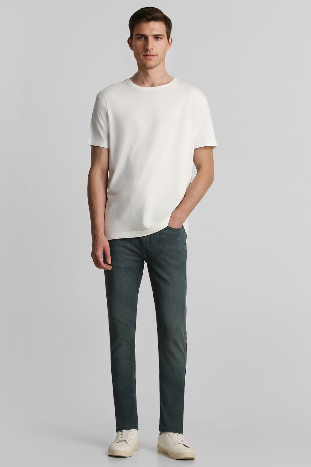 Men Blue Mid Super Slim Fit Jeans-Blue
