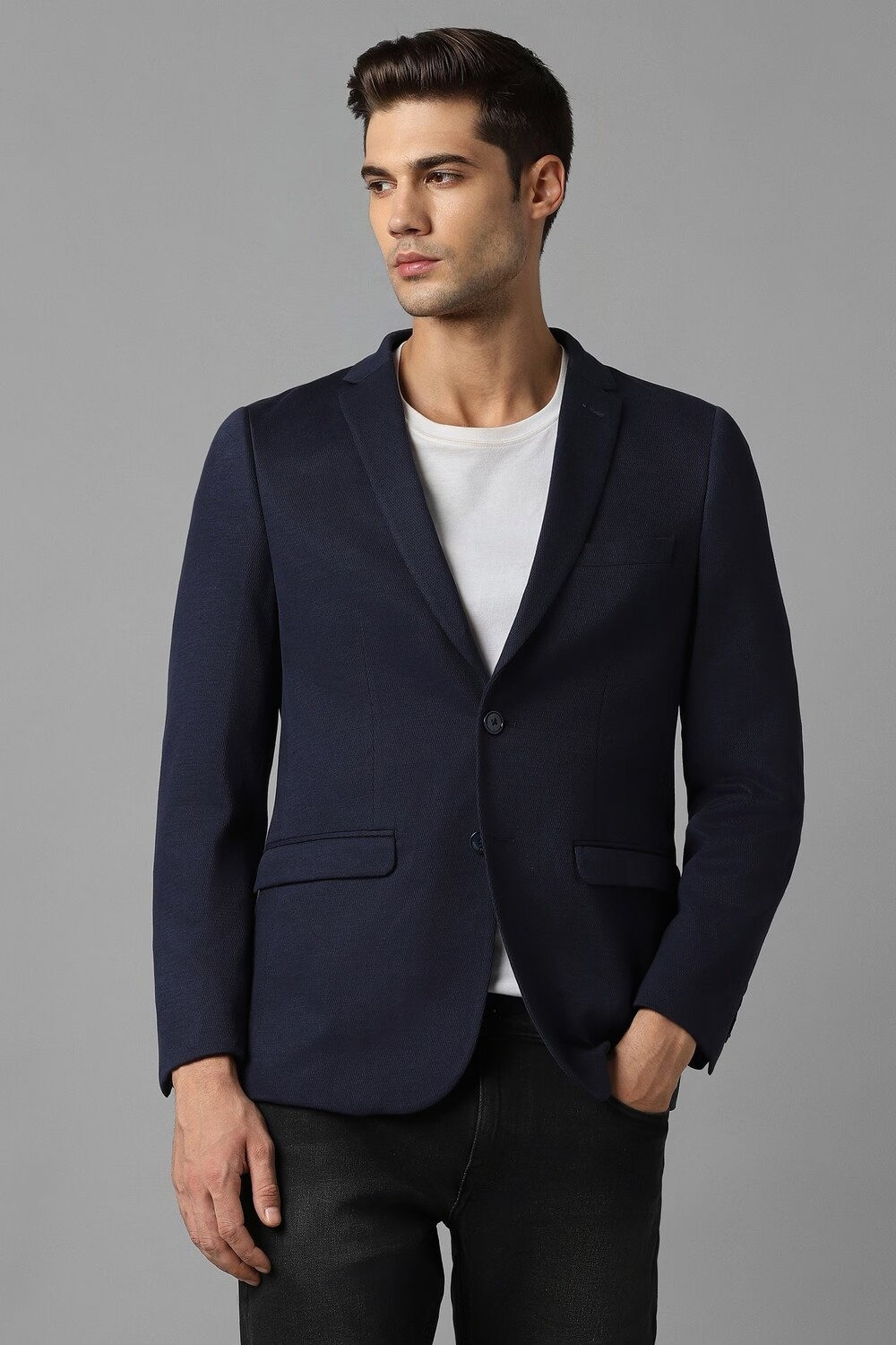 Men Navy Super Slim Fit Textured Casual Blazer-Navy 1 32621-men-navy-super-slim-fit-textured-casual-blazer-navy-1.jpg
