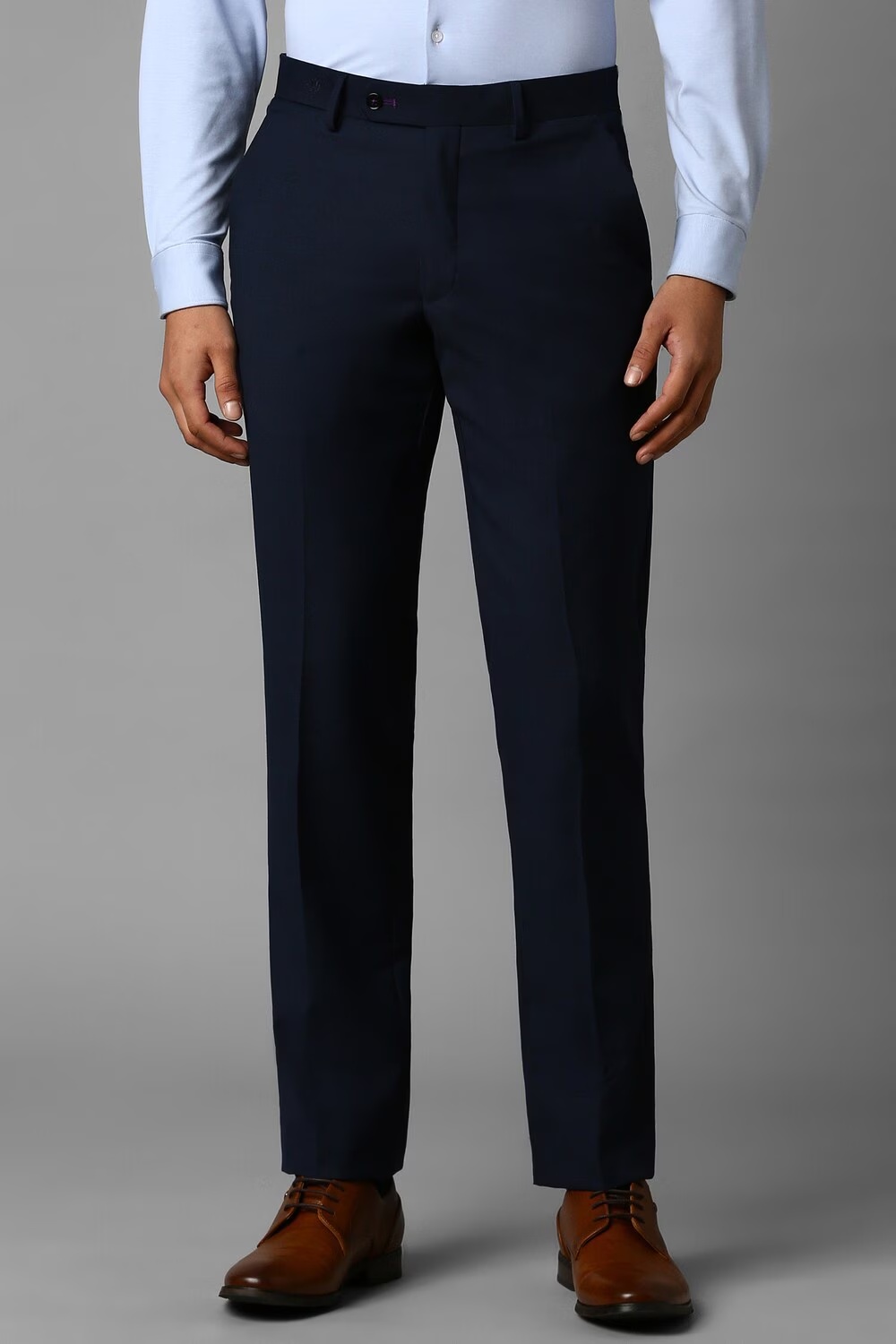 Men Navy Slim Fit Solid Flat Front Formal Trousers-Navy 1 32795-men-navy-slim-fit-solid-flat-front-formal-trousers-navy-1.jpg