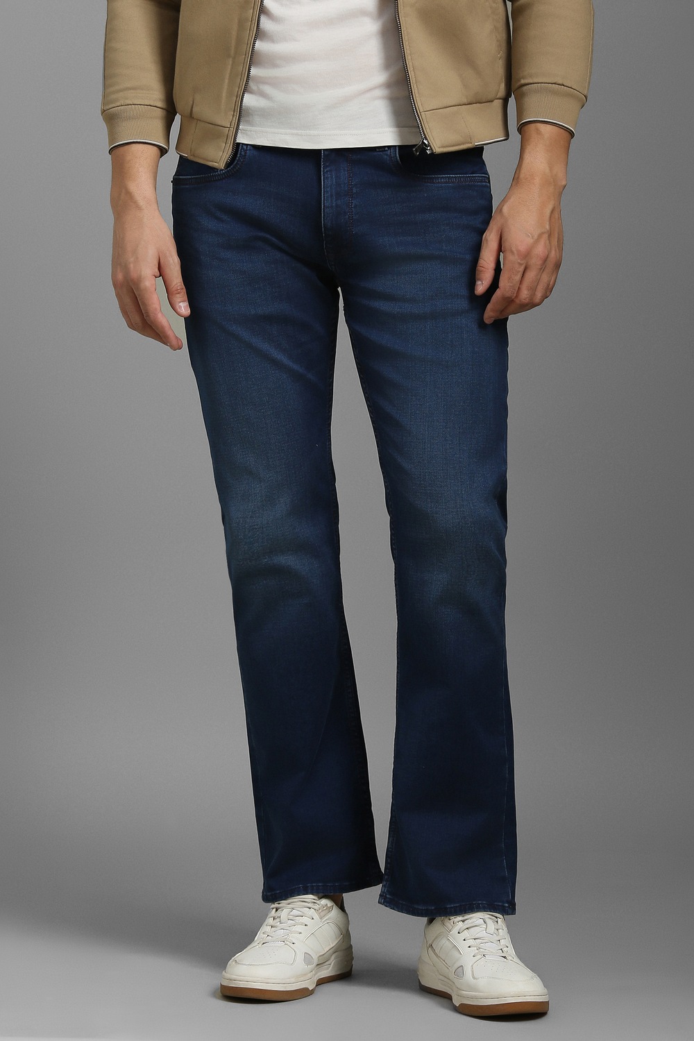 Men Navy Mid Slim Fit Jeans-Navy