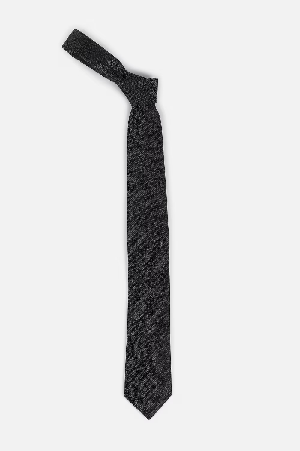 Men Black Embroidered Tie-Black