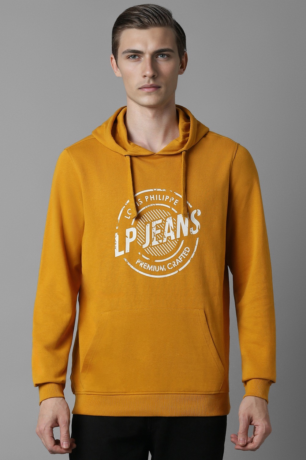 Men Casual Yellow Print Sweatshirt-Yellow