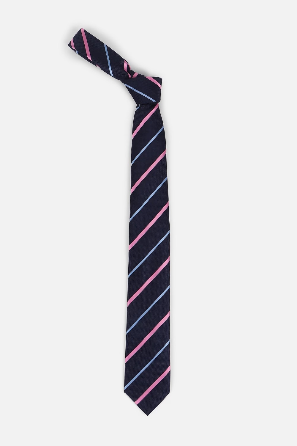 Men Navy Stripe Tie-Navy
