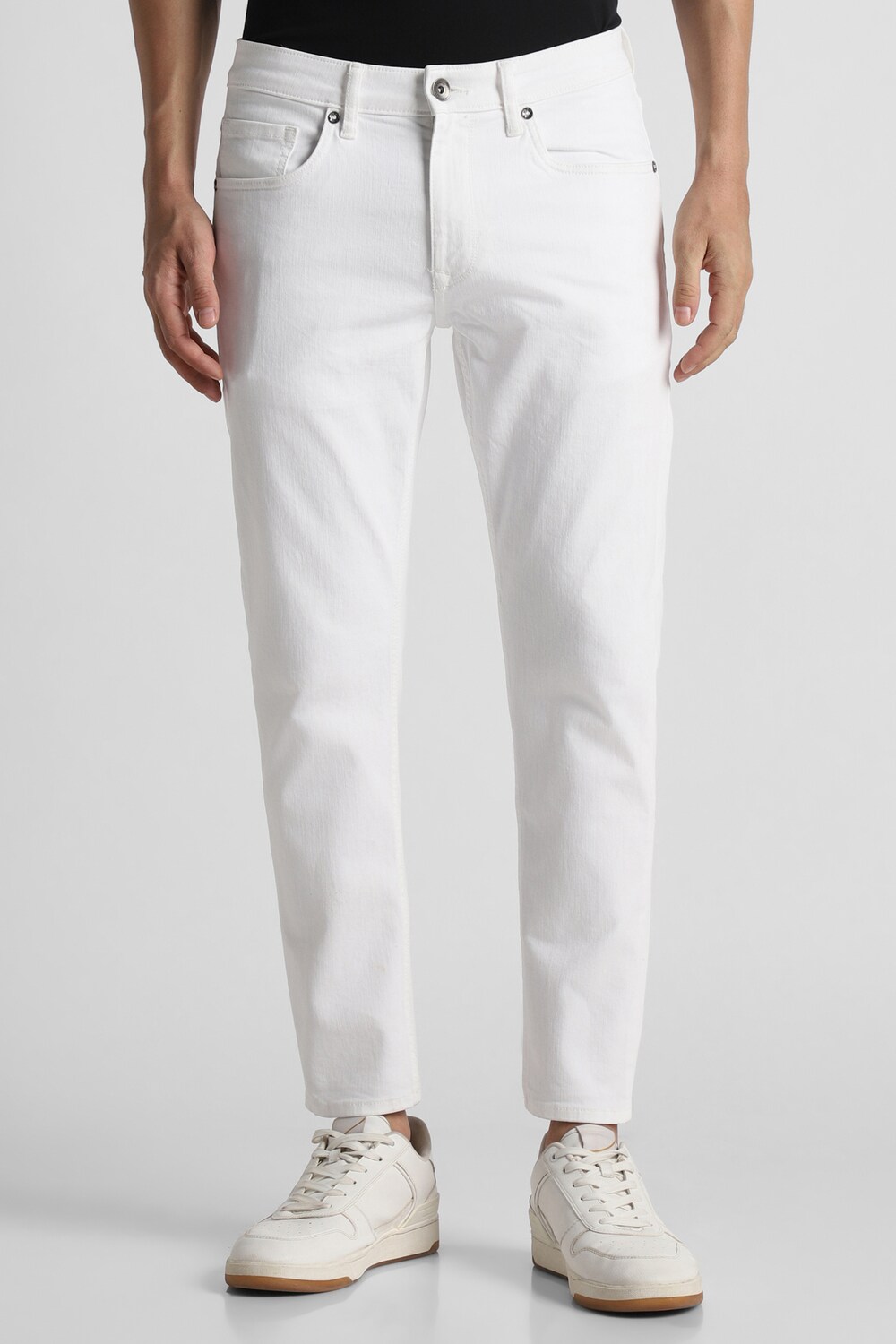 Men White Light Smart Fit Jeans-White