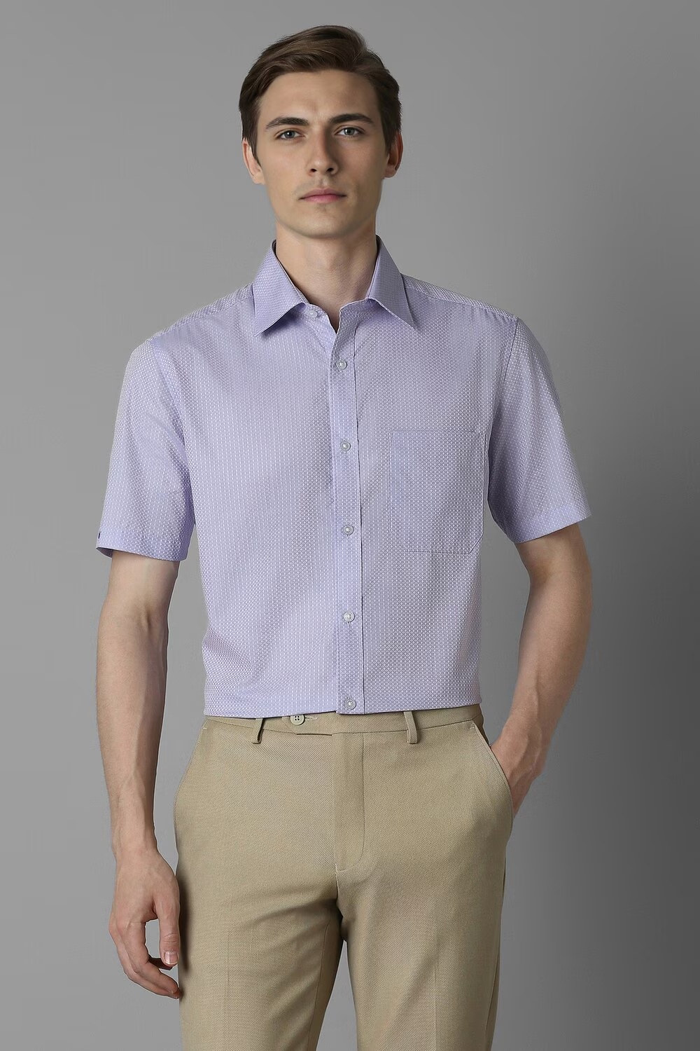 Men Lilac Classic Fit Print Half Sleeves Formal Shirt-Lilac 1 36759-men-lilac-classic-fit-print-half-sleeves-formal-shirt-lilac-1.jpg