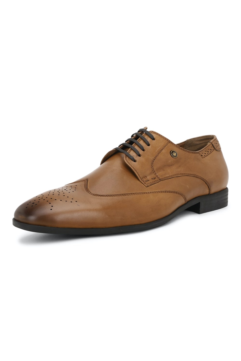 Louis Philippe Men Brown Brogue Derby Formal Imported Premium Leather Light Weight Breathable Lining Slip Resistant Flexible Toe-Brown