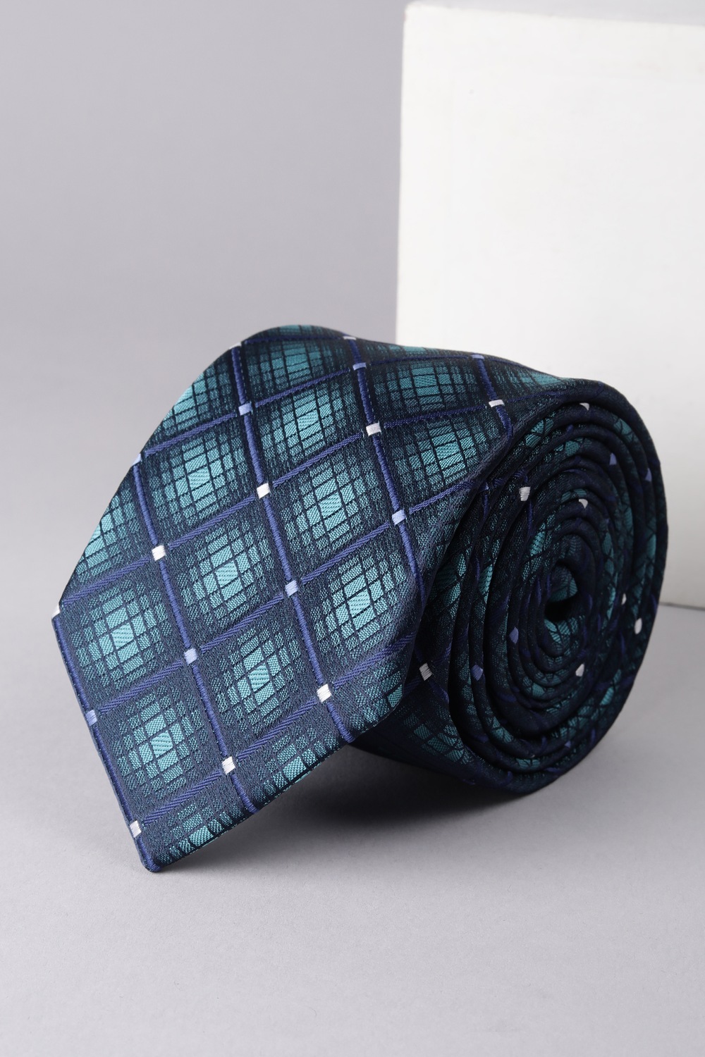 Men Blue Embroidered Tie-Blue