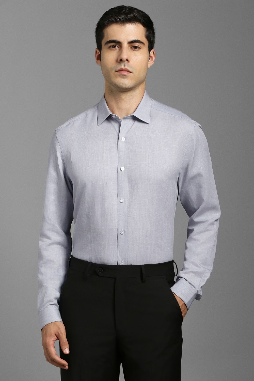 Men Grey Textured Full Sleeves Formal Shirt-Grey 1 37729-men-grey-textured-full-sleeves-formal-shirt-grey-1.jpg